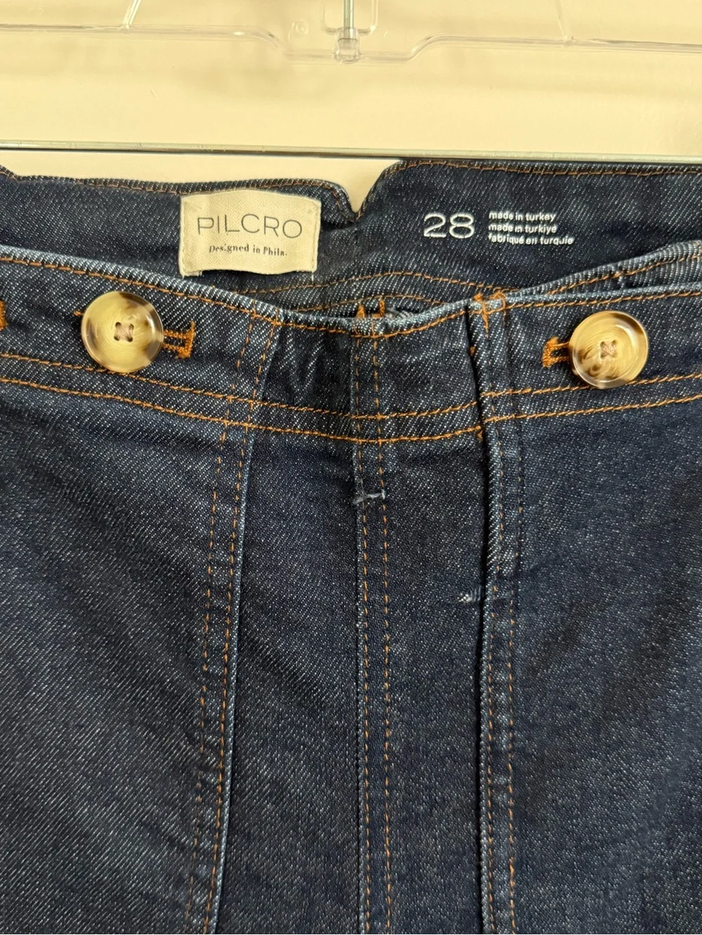 Anthropologie Pilcro Kit high-rise wide leg jean hidden side zip dark wash EUC - Picture 6 of 12